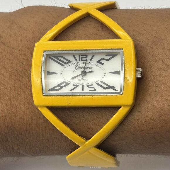 Yellow Geneva Cuff Watch - Picture 1 of 4